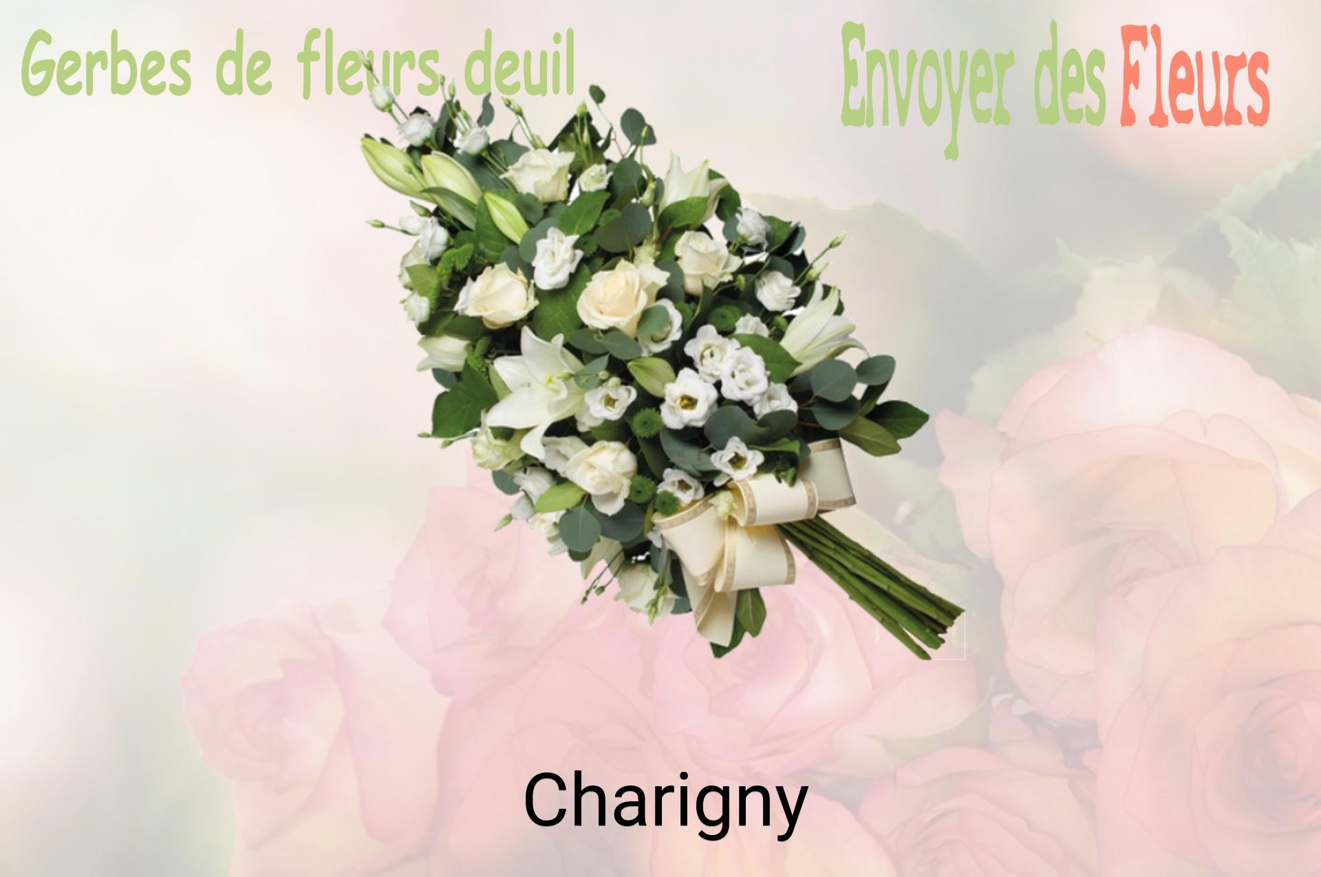 Gerbe de fleurs de deuil livrée à Charigny